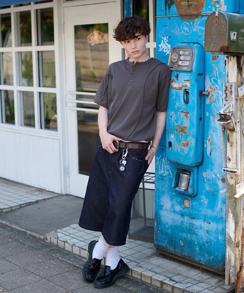 「kutir」 デニムハーフパンツ SMALL ブラック メンズ_画像7