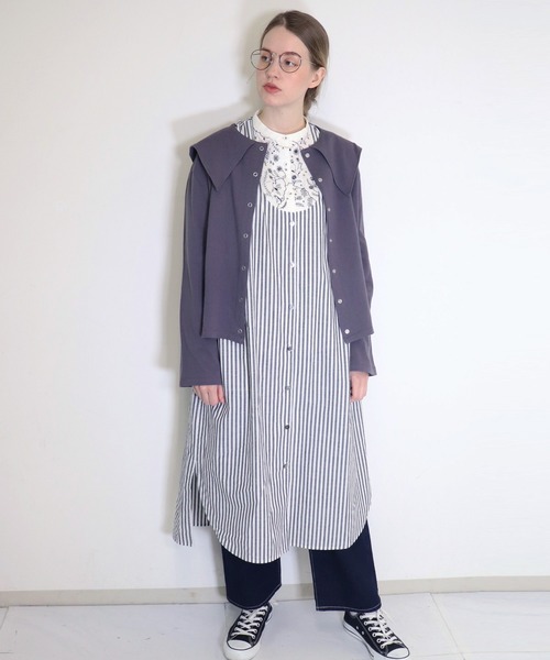 「haupia」 長袖ワンピース 38 グレー レディース_画像5