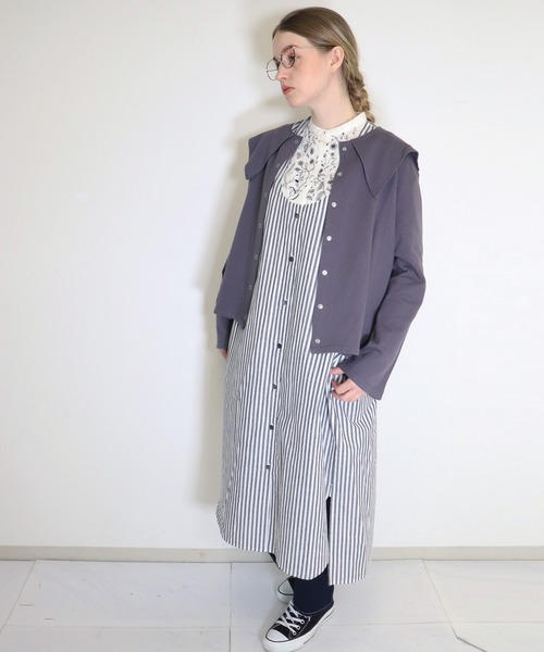「haupia」 長袖ワンピース 38 グレー レディース_画像6