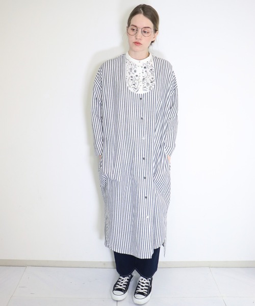 「haupia」 長袖ワンピース 38 グレー レディース_画像7