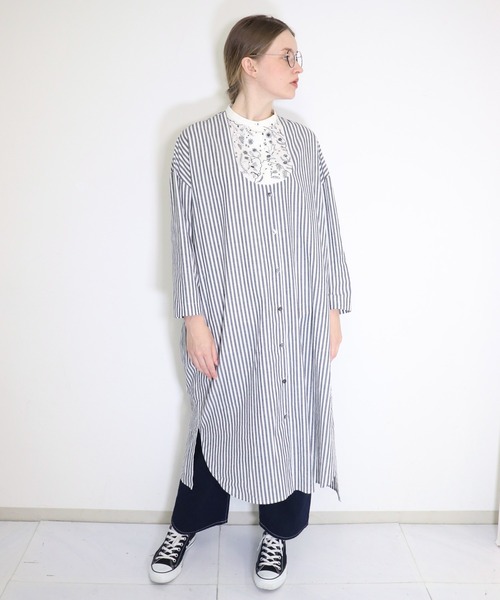 「haupia」 長袖ワンピース 38 グレー レディース_画像8