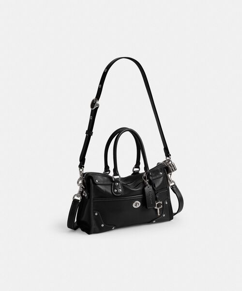 【未使用級】COACH ライダー サッチェル バッグ 24 ブラック COACH（コーチ） ショルダーバッグ バッグ ライダー サッチェル バッグ