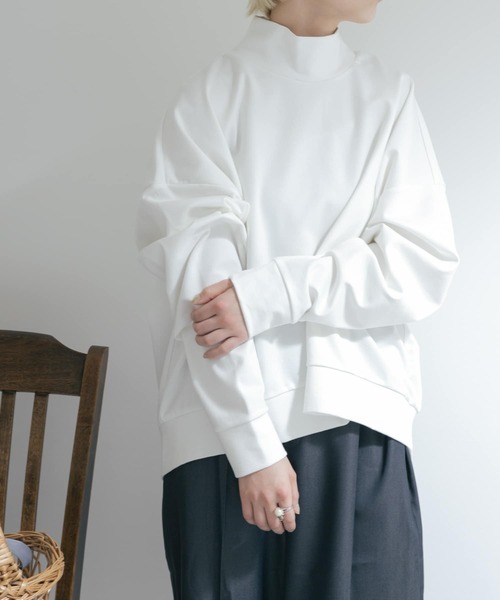 tシャツ 「別注」MIDIUMISOLID×TGM　Mock neck pullover レディース