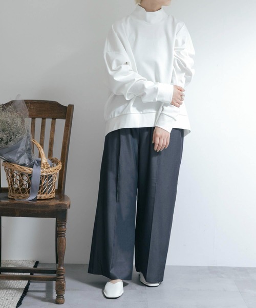 tシャツ 「別注」MIDIUMISOLID×TGM　Mock neck pullover レディース THE GOODLAND MARKET tシャツ 「別注」MIDIUMISOLID×TGM Mock