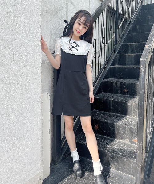 ワンピース スクエアフリルダブルリボン配色ワンピース Zozotown Paypayモール店 通販 Paypayモール