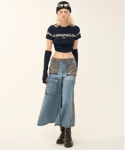 MAMCアシメントリー襟ショートニットセーター MAMC ニット MAMC-950.ショートニット : ZOZOTOWN Yahoo!店