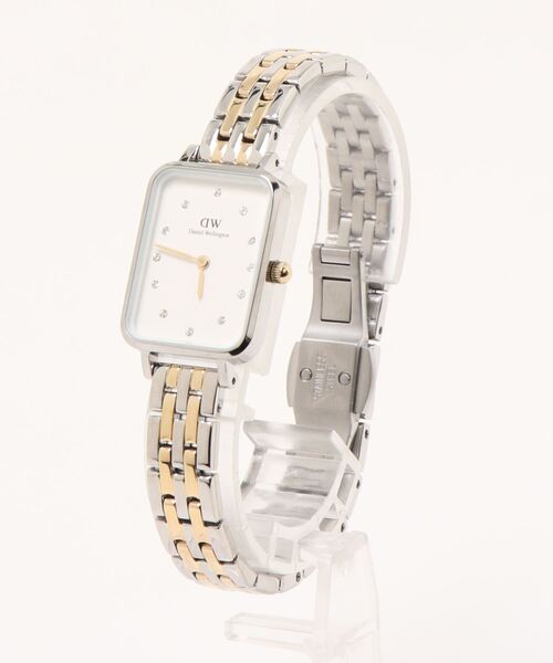 DW 時計Quadro Lumine Bezel 5-Link Two-Tone Quadro Lumine - Women's watch with silver & gold strap | DW
