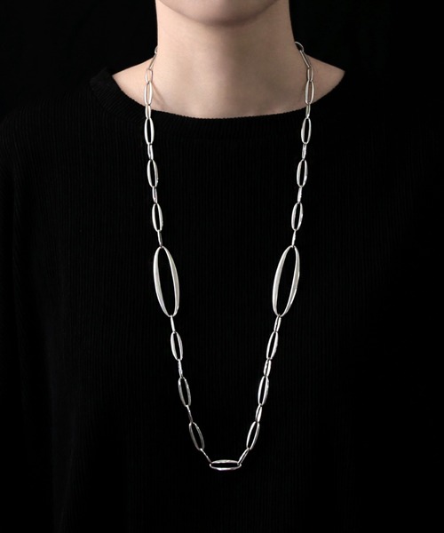 ネックレス 「YArKA/ヤーカ」oval parts mix necklace 「DVN1」 オーヴァルデザインネックレス レディース メンズの画像