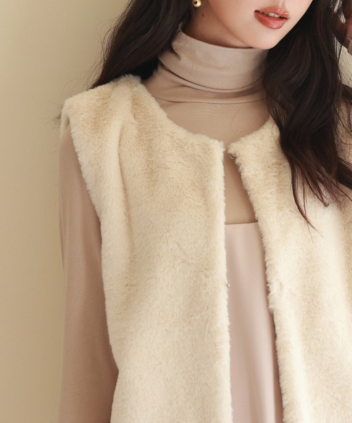 SAISON DE PAPILLON（セゾンドパピヨン） ベスト ジレ モコモコミドル