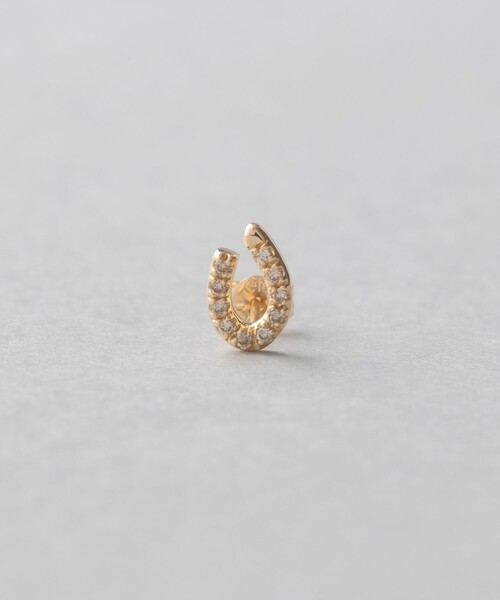 ete bijoux ピアス K18YG ピース ブラウンダイヤモンド
