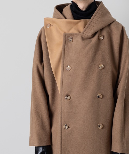 ato フードコート　アウター　アトウ 44サイズ OVERSIZED PEA COAT/BEIGE | ato AOYAMA