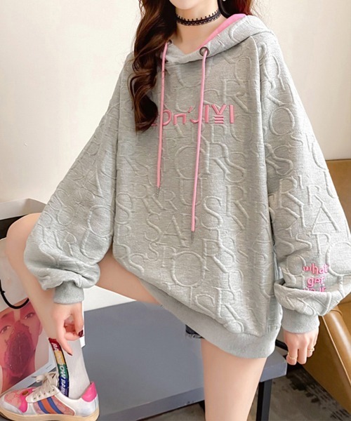 miniministore パーカー エンボスロゴ 長袖プルオーバー