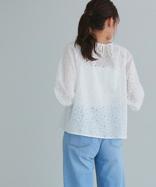 sea new york レース ピエロカラー ブラウス Pierrot（ピエロ） ブラウス シャツ コットンレースブラウス