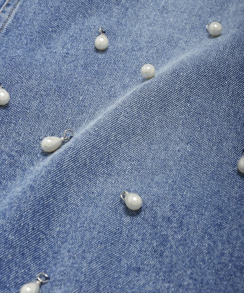 JOSE MOON デニムスカート DENIM LONG SKIRT with PEARL/デニム
