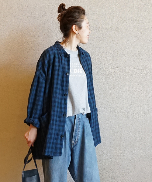 JOURNAL STANDARD LUXE」 長袖シャツ FREE ネイビー レディース 