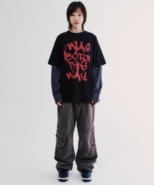 tシャツ A'GEM/9 × .kom 「ISTKUNST/イストクンスト」 FOREVER HOMIES LAYERED LS TEE/FOREVE ISTKUNST tシャツ A'GEM/9 × .kom 「ISTKUNST/イストクンスト