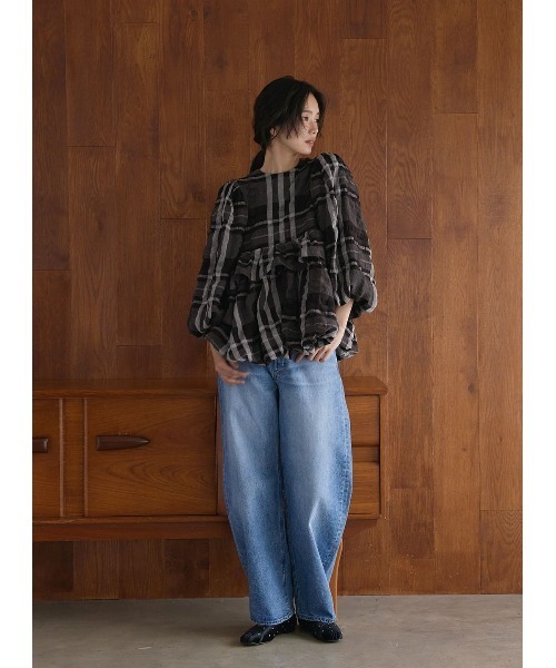 コエル（COEL）/チェック柄バルーンブラウス COEL（コエル） ブラウス シャツ チェック柄バルーンブラウス