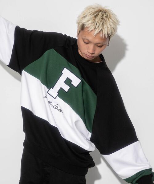 FILA（フィラ） トレーナー スウェット ∴WEGO/別注FILAパネル切替プル
