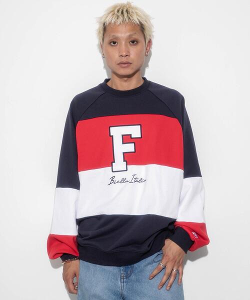 FILA（フィラ） トレーナー スウェット ∴WEGO/別注FILAパネル切替プル