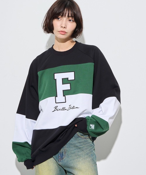 FILA（フィラ） トレーナー スウェット ∴WEGO/別注FILAパネル切替プル