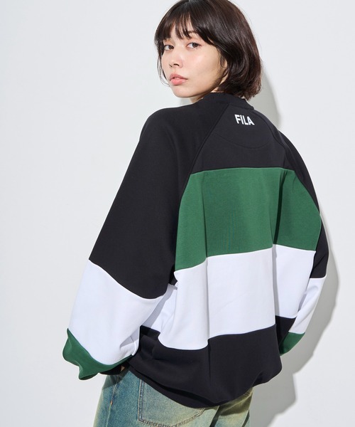 FILA（フィラ） トレーナー スウェット ∴WEGO/別注FILAパネル切替プル