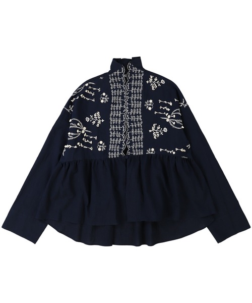 ブラウス シャツ Blue winter「刺しゅうブラウス」 レディース
