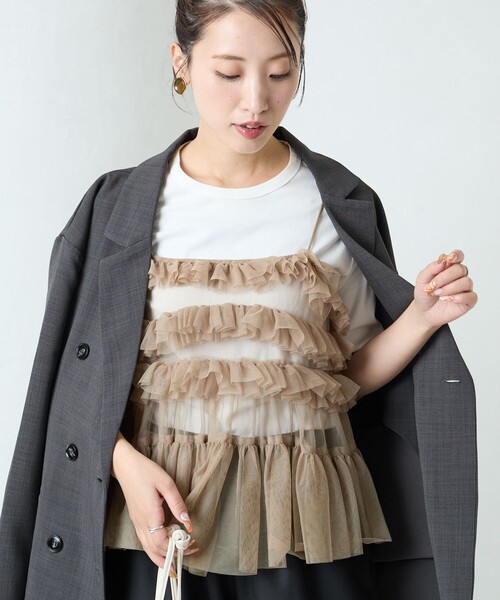 新品 ロマンスグランジ♡レースフリルドッキングビスチェ キャミ ホワイト系 レトロガール RETRO GIRL フリルキャミビスチェ （WHT2