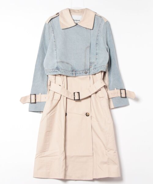 Desigual トレンチコート コート デニムコンビ レディース : ZOZOTOWN