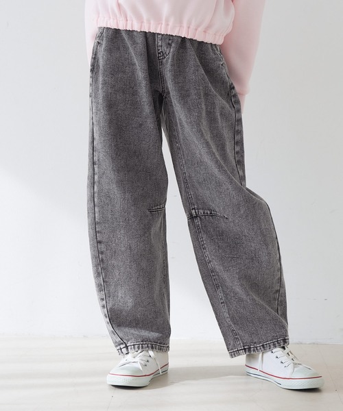 coca（コカ） ワイドパンツ パンツ キッズ ケミカル加工デニムカーブ