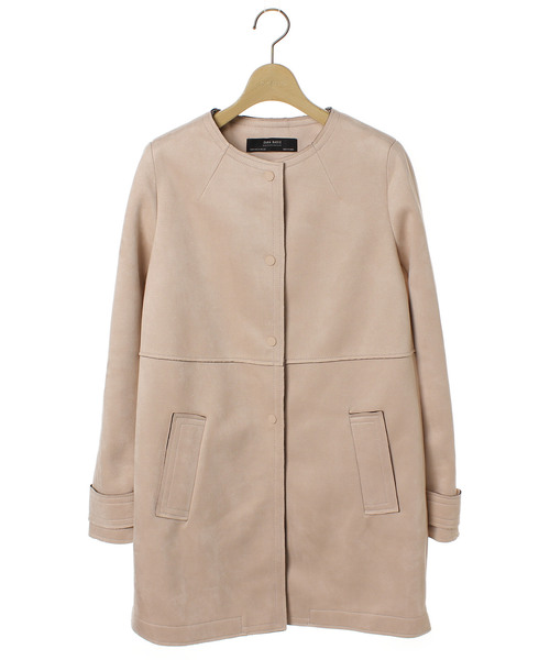 ZARA BASIC（ザラベーシック） ノーカラーコート M ピンク レディース