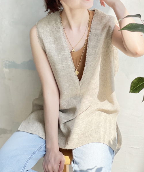 Spick＆Span 「Spick & Span」 ノースリーブブラウス - ブラウン
