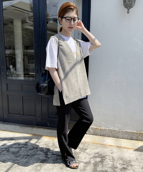 Spick &amp; Span - 【新品未着用】スピックアンドスパン　シャーリングノースリーブブラウス　ブラウン Spick & Span（スピックアンドスパン）の「シャーリング