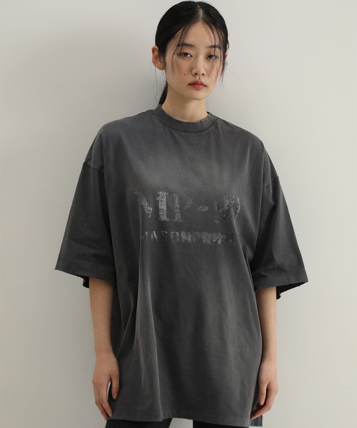 美品　1piu1uguale3 ビンテージ加工サーマル　Tシャツ　七分袖 美品 1piu1uguale3 ビンテージ加工サーマル Tシャツ 七分袖