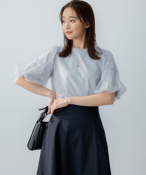 tシャツ チュールカバー カットソー レディース