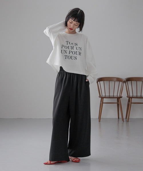 LOWRYS FARM（ローリーズファーム） tシャツ ショートロゴプリントLS