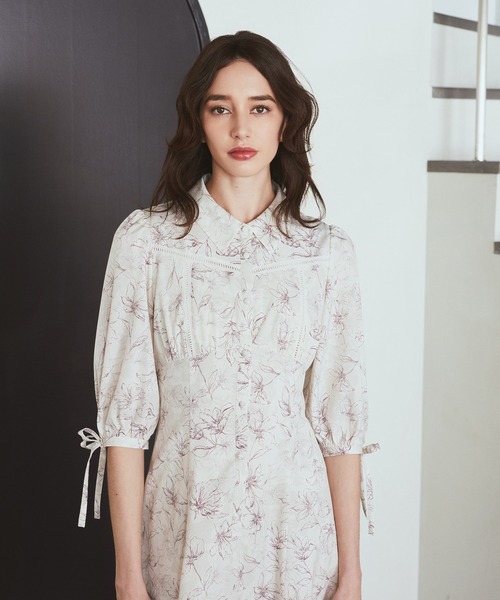 Maison de FLEUR（メゾンドフルール） ワンピース はしごレースシャツ