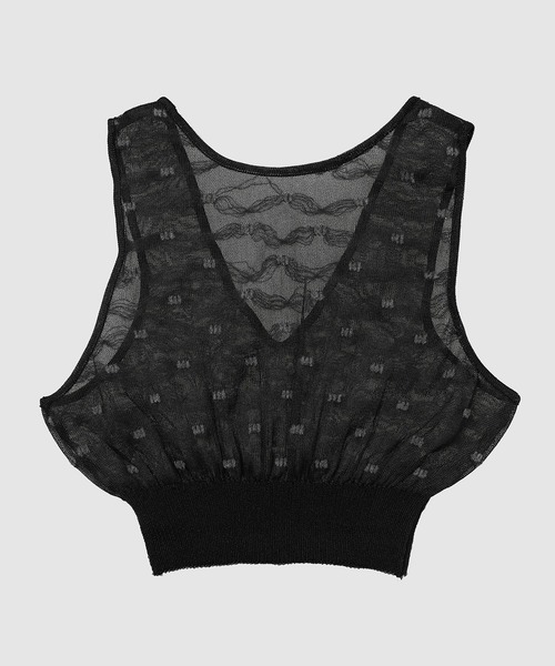TAN トップス TAN ブラウス シャツ JACQUARD V/N SHEER TOPS レディース