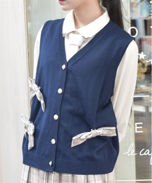 axes femme（アクシーズ ファム） ニット セーター チェックリボン