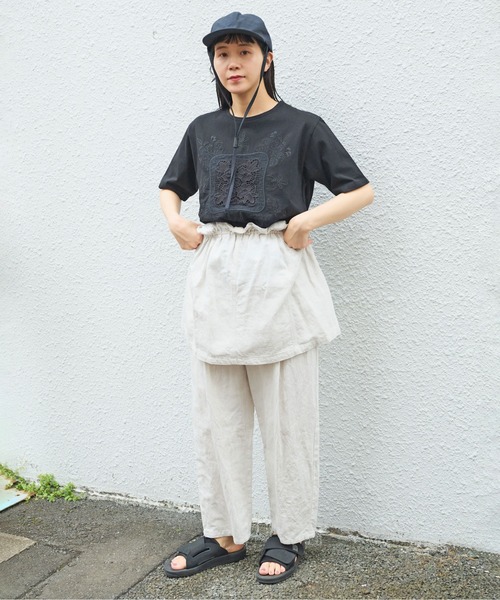 yuni コットンレース刺繍Tシャツ yuni tシャツ コットンレース刺繍Tシャツ レディース : ZOZOTOWN