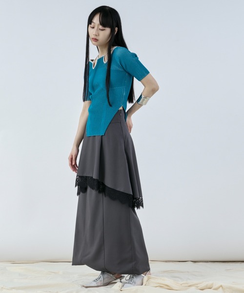 えり専用 Ezick ニット セーター 2way design code neck イレリブ配色