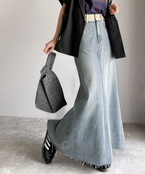 Java デニムスカート 「JaVaジャバ コラボ」上品見えする大人のデニム