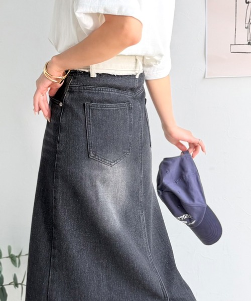 【美品】激レア EXCLUSIVE CLUTCH スカートデニムパンツ Java デニムスカート 「JaVaジャバ コラボ」上品見えする大人のデニム