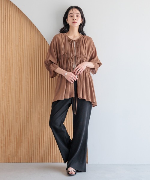 ブラウス シャツ ヨウリュウシャーリングショートブラウス 289336 レディース LOWRYS FARM ブラウス シャツ ヨウリュウシャーリングショート