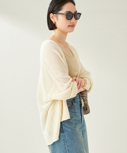 美品 plage linen sweat ボレロカーディガン ニットカーディガン plage カーディガン linen sweat ボレロ レディース : ZOZOTOWN