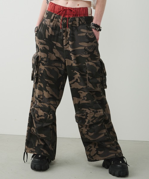 AIVER（アイバー） カーゴパンツ カモレイヤードカーゴパンツ メンズ