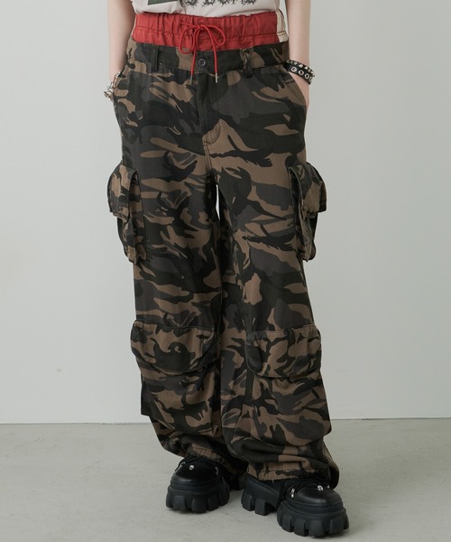 AIVER（アイバー） カーゴパンツ カモレイヤードカーゴパンツ メンズ