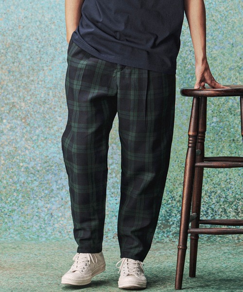 THEOREM パンツ mp13721- Plaid Pattern Ankle Tapered Pants チェック