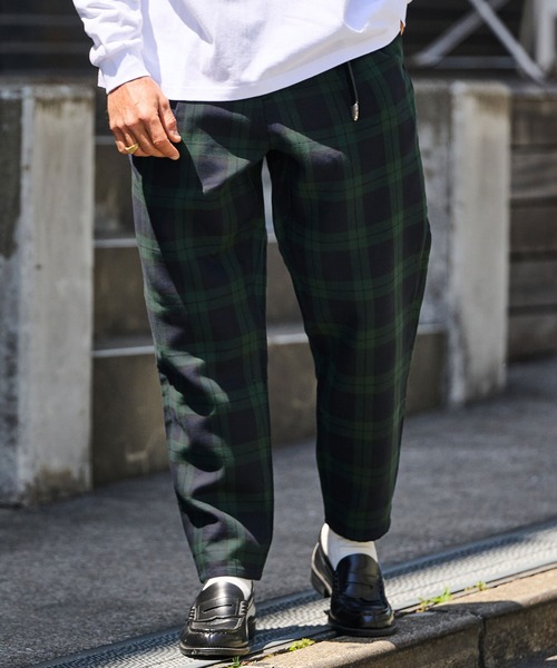 THEOREM パンツ mp13721- Plaid Pattern Ankle Tapered Pants チェック