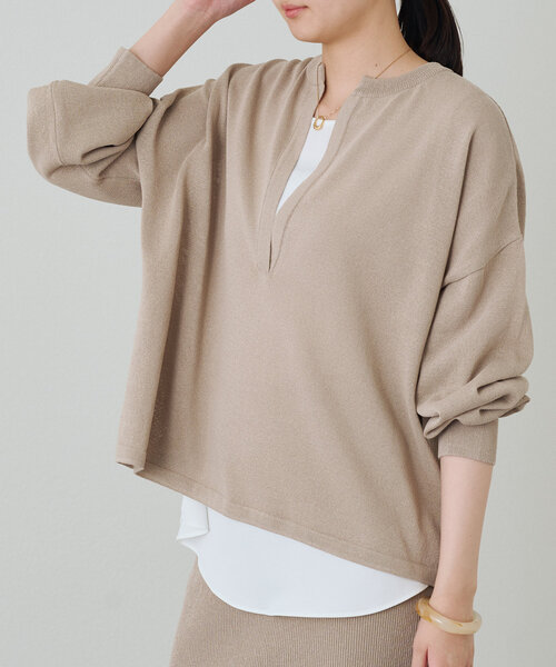 【Loungedress】ロゴフードニット パル PAL 【Loungedress】ロゴフードニット （ivory