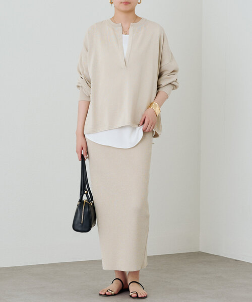 美品♡Loungedress 和紙ニット ゆったり オーバーサイズ フリーサイズ セール】和紙クルーニット（ニット/セーター）｜LOUNGEDRESS